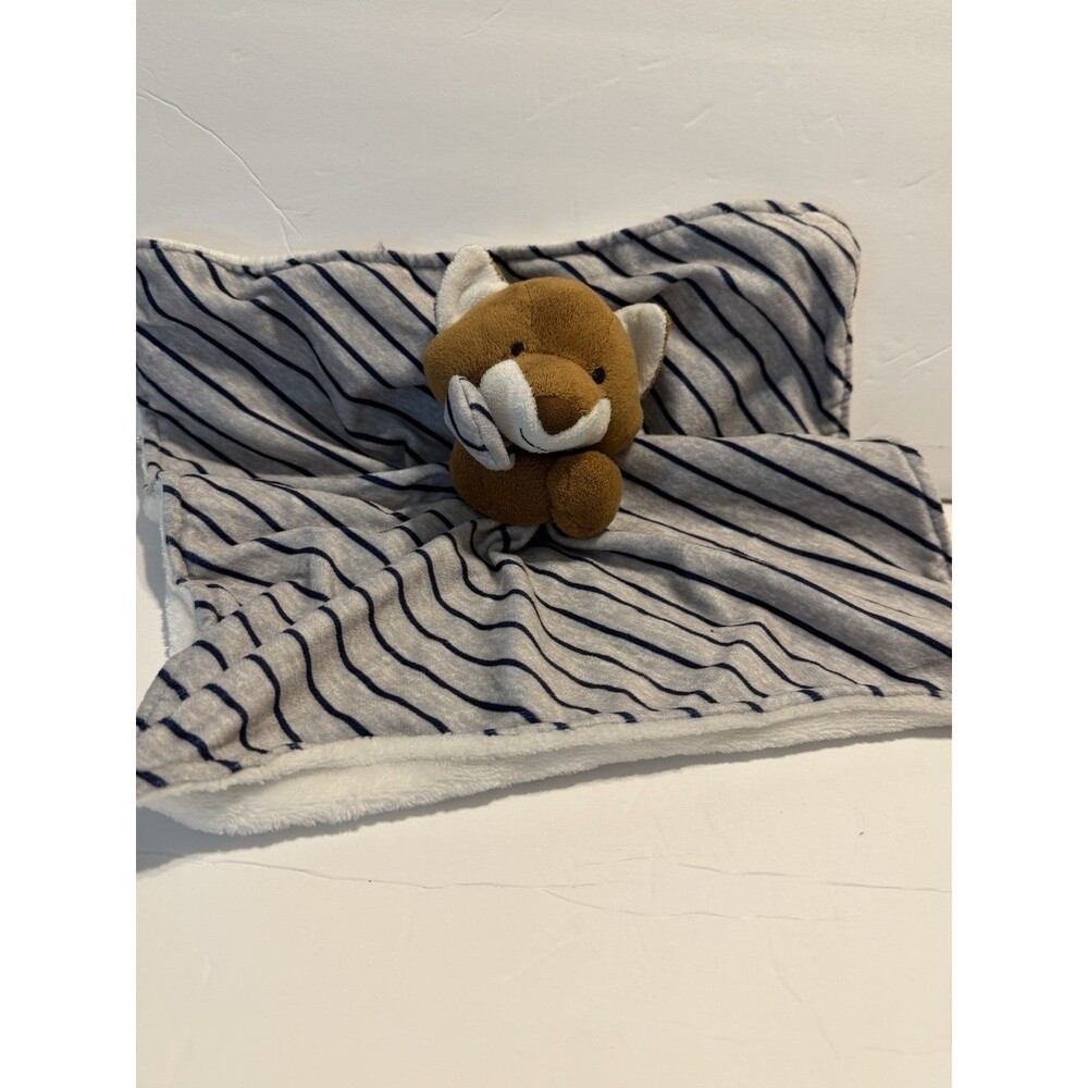 Carters Just One You Fox Gray Striped Lovey Cuddle Security Blanket Plush